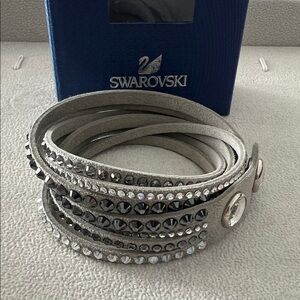 Swarovski Slake Gray and Silver Crystal Bracelet